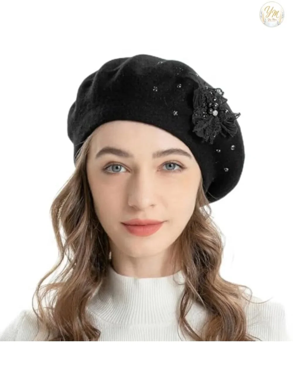 Reversible Viscose Fiber Polyester Nylon Beret Hat with Stretchy Knit -